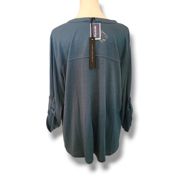 JANE + DELANGEY - 1X V Neck Rustic Blue Blouse - Picture 5 of 9